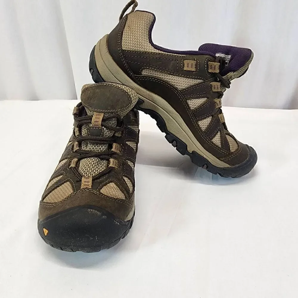 Keen Palisades Hiking Trail Shoes #52016-BOSG Brown & Tan Womens Size 6